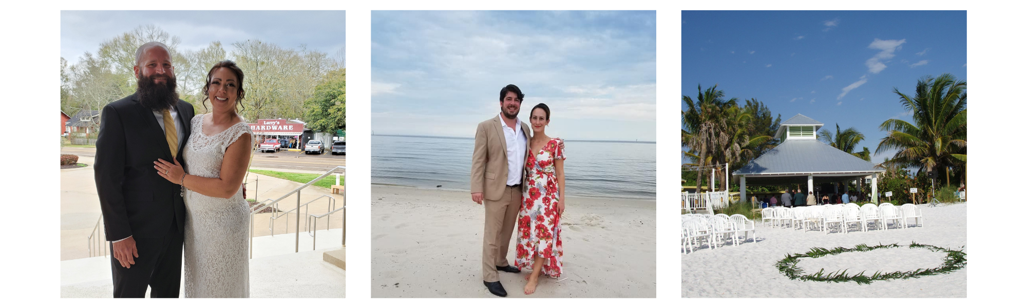 beach wedding collage 